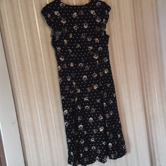 ☆LAST CHANCE☆ Black Polka Dot Floral Dress - Picture 2 of 4